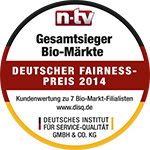 Gesamtsieger DISQ n-tv Deutscher Fairnesspreis 2014 in der Kategorie Biomärkte
